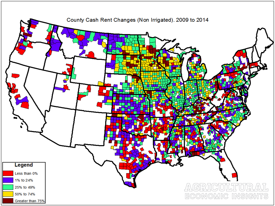Changes in Cash Rent. Ag Trends. Agricultural Economic Insights