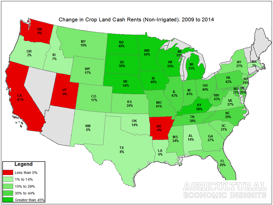 Changes in Cash Rents. Ag Trends. Agricultural Economic Insights.