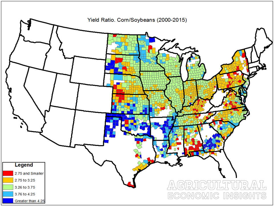 Corn Soybean Yield Ratio. County. Ag Trends. Agricultural Economic Insights