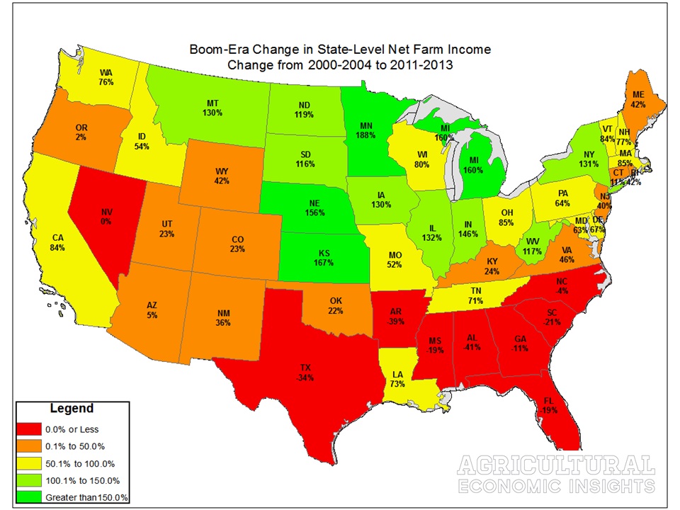 State Changes in Net farm Income. Ag economic insights