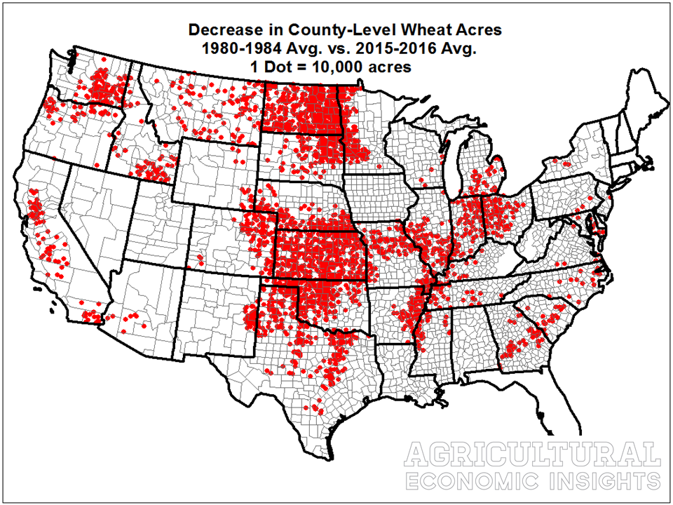 wheat acreage. 2018. ag trends. agricultural economic insights